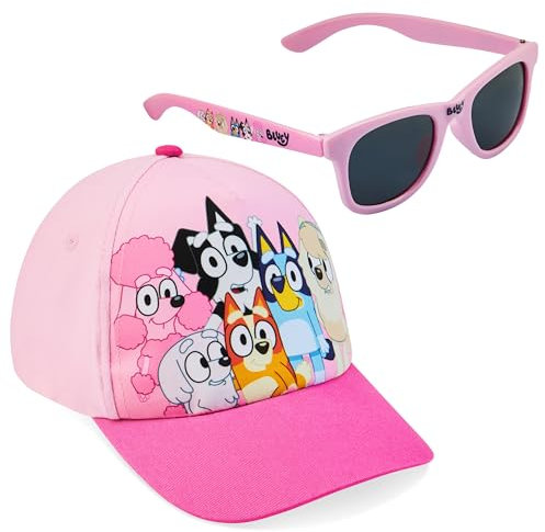 Bluey Sunglasses Baseball Cap for Girls Accessories Set Summer Lightweight Sun Hat UV400 Kids Sunglasses Beach Holiday