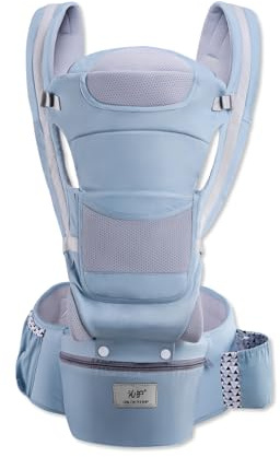 SONARIN 3-in-1 Alle Jahreszeiten Babytrage mit Hüftsitz,Ergonomische Multifunktionale Babytragetasche Kindertrage Baby Tragesystem ab Geburt 0-48 Monate,Bauchtrage Rückentrage(Grün)