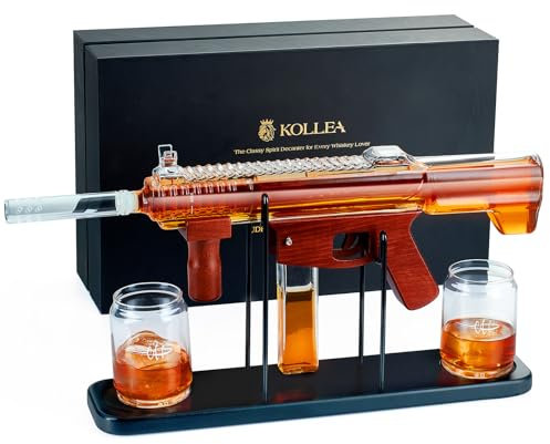 Cadeaux pour hommes, Kollea Set de carafe à whisky - Edition limitée, carafe à liqueur avec verre à shot, cadeau d'anniversaire cool pour lui mari, cadeau militaire pour boire au bar à la maison.