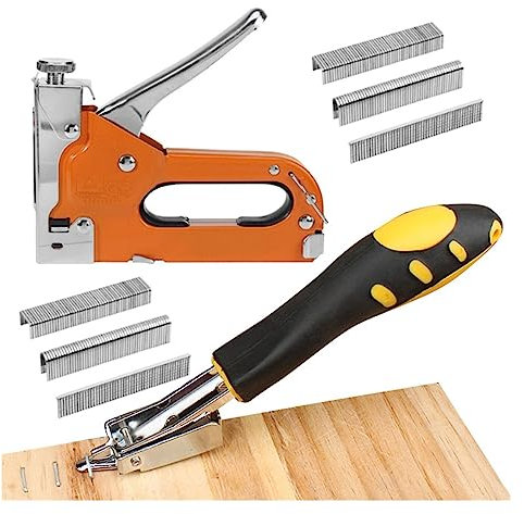 Tacker, 3-in-1-Tackerpistole mit 600 Heftklammern, manuelle Brad-Nagler-Leistungsanpassung, Tackerpistole for Holz, Handwerk, Zimmerei, Dekoration, Heimwerken für Holzbearbeitungs-, Profi- und Heimwer