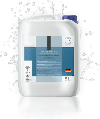 Planet Strong® – 5l Flächendesinfektionsmittel Konzentrat | Für Küche, Bad & Oberflächen | Alkoholfrei & basisch | Wirksam gegen Bakterien, Viren, Pilze, Schimmel & Gerüche | Made in Germany