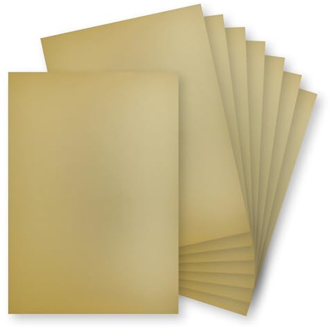 Springboard A4 Mirror Foil Matte Card Sheets - 230gsm Cardstock for Card Making - Mirror Foil Card Compatible w/Die-Cutting Machines - Sparkly Craft Supplies - Gold - 10-Pack