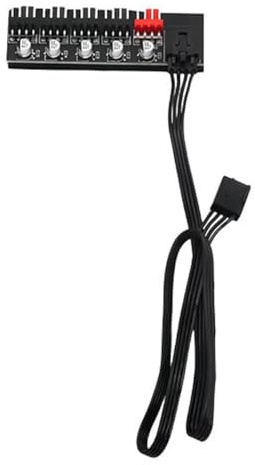 Namvo 2 Stück 5-Port-PWM-Lüfter-Hub-Splitter-Drehzahlregler-Adapter für PC-Lüfter, 4-poliger PWM-Kühler, Kühllüfter-Anschlüsse für Motherboard-Kabelmanagement