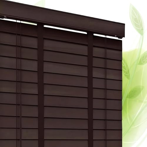 Eiauiuo Wooden Venetian Blinds 50mm Slats - Blackout, Heat Insulation & Sun Protection - Privacy, Soundproofing Blinds For Home, Office, Kitchen, Balcony - Adjustable Window Shades(100x220cm)