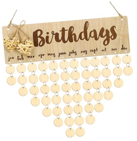 LALAFINA Geburtstagskalender DIY Wandtafel Personalisierbares Erinnerungsboard Für Geburtstage Dekorative Holzplakette Für Ihr Zuhause Perfekte Partydekoration