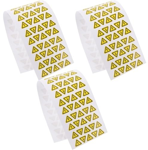 Toyvian 100 Pcs High Voltage Warning Stickers: Waterproof PVC Anti-Electric Shock Electrical Hazard Safety Labels, Yellow Triangle Safety Signs for Distribution Box & Home Use (3 Sheets, 23×5.5cm)