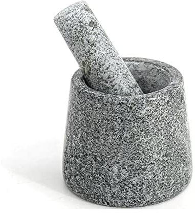 Mortaio e Pestello Set di mortaio e pestello in marmo, bellissimo granito, 4,7 pollici, smerigliatrice for spezie e semi, macinazione, frantumazione e schiacciamento di spezie, noci, for guacamole, sa