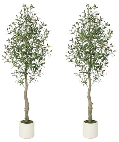 Litake Olivenbaum Künstliche Pflanzen 150cm mit Weiß Topf für,Kunstpflanze Pflanzen Groß,Home,Wohnzimmer,Schlafzimmer Büro DekoModerne Dekoration Housewarming Geschenk