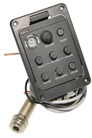 Professioneller 4-Band-Akustikgitarren-Tonabnehmer-Preamp EQ Tuner Piezo Mic Beat Für Anwendbar Auf Akustikgitarren-Tonabnehmer(301 with Mic)