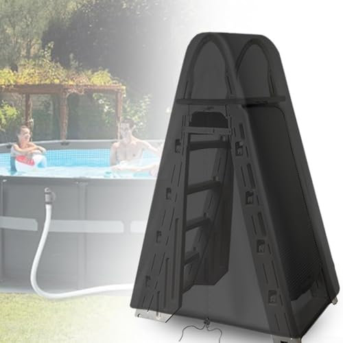 Pool Ladder Cover, Heavy Duty Ladder Cover, Waterproof Dustproof Protective Cover, For Pool Platform Ladder, 199X56x161cm(Black)