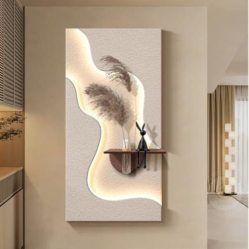 KEJIAWU 3D Wandskulpturen, Sandstein Dekor Wandkunst, Kreative Landschaftsskulpturen for Moderne und Traditionelle Räume(Beige,31in/80cm)