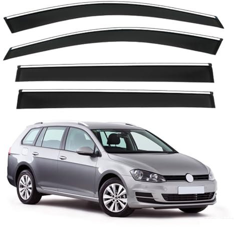 SXXTS Windabweiser für VW Golf 7 Wagon MK7 2014-2025, Luftabweiser Wasserdicht Dauerhaft Regenabweiser Set Seitenfensterabweiser Auto Zubehör