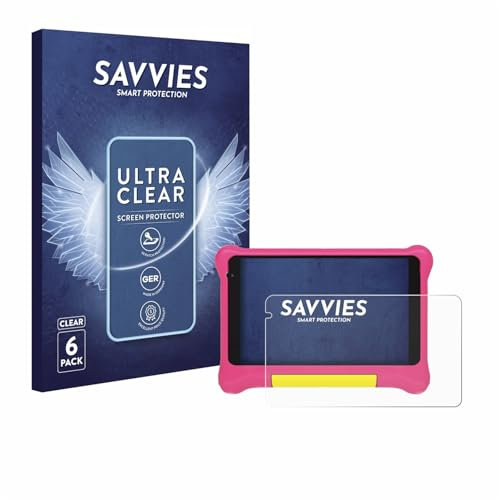 Savvies 6 Stück Schutzfolie für Happybe Kids Tablet 7 Displayschutz-Folie Ultra-Transparent