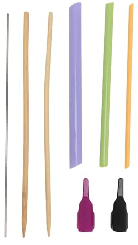 Fabric Tube Turner Fingerthing Pusher Set 3PCS Quick Turn Fabric Tube Turning Tool 2PCS Adjustable Sewing Finger Pusher for Sewing Crafting Quilting Bamboo Wood Plastic Metal