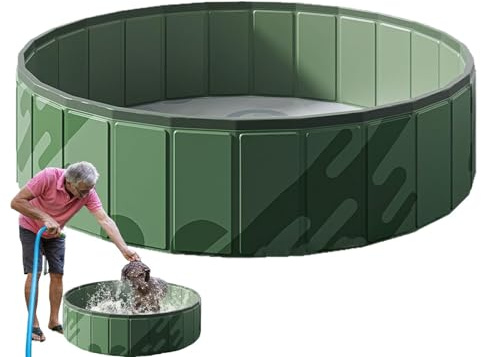 Piscine pliable pour chien, baignoire extra large portable pour chiot, plaque rigide pour petits chiens, chats, canards, baignoire antidérapante rapide à installer pour l'extérieur