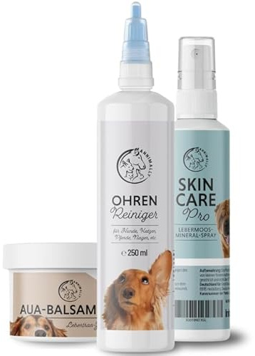 Annimally Care Box für Hunde mit Aua-Balsam Wundsalbe, Ohrenreiniger & Skin Care Hautpflege-Spray für die tägliche Pflege & kleine Blessuren