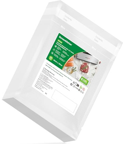 Bonsenkitchen Vacuum Sealer Bags 20x30 cm / 100 Bags – Compatible with All Vacuum Sealers, BPA-Free, Strong & Tear-Resistant, Cook-Resistant for Sous Vide, Food-Safe