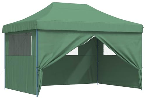 vidaXL Tenda Party Verde 279 x 410 x 315 cm Tessuto Oxford, Tendone per Giardino e terrazza, rifugio per Eventi, Gazebo all'aperto Portatile, Tenda Resistente ai Raggi UV, Montaggio Veloce, Resistent