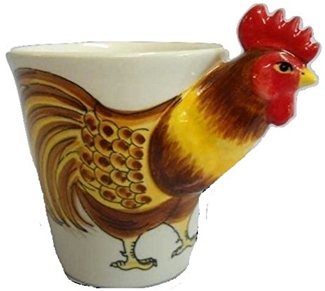 Bunte Hühner Tasse Becher Keramik Tier Geschenk