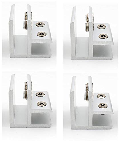 NUZAMAS - Set di 4 morsetti per vetro a 90°, supporto per vetro, fissaggio su due pannelli laterali, doccia, tavoli, pannelli, 10-12 mm