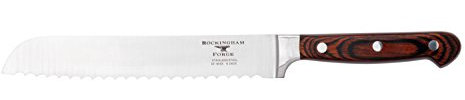 Coltello da pane serie 8000 di Rockingham Forge con manici classici rivettati in Pakkawood e costruzione a codolo pieno, lame in acciaio inox, RF-8003