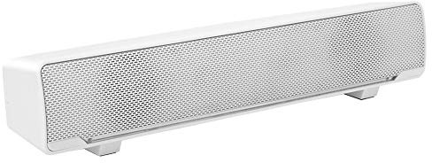 Topiky Barra de Sonido estéreo con Cable USB Reproductor de música Caja de Sonido Envolvente de Graves Entrada de 3,5 mm para computadora de Escritorio/portátil/TV/teléfono Inteligente(Blanco)