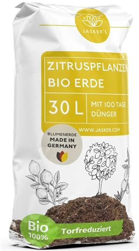JASKERS® Zitruspflanzenerde Mit Dünger 30 L | Premium Zitruserde Für Zitruspflanzen| Besonders Lockere, Luftige Erde & Perfekt Zum Umtopfen