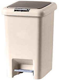 SXXYXH Poubelle À Pédale en Plastique, Poubelle De Ménage Moderne avec Seau Amovible Petite Boîte À Ordures en Plastique Cuisine D'hôtel Corbeille À Papier De Recyclage Domestique,Marron,15L