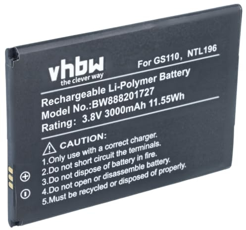 vhbw Akku kompatibel mit Gigaset GS110 | Handy Smartphone Telefon (3000 mAh, 3,8 V, Li-Ion)