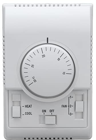 Mechanischer Raumthermostat 230V 10-30 ℃ Manuell Thermostat Heizen und Kühlen Zweiwege Knopf Typ Raum Temperatur Regler Einstellbarer Controller Schalter für Zentrale Klimaanlage