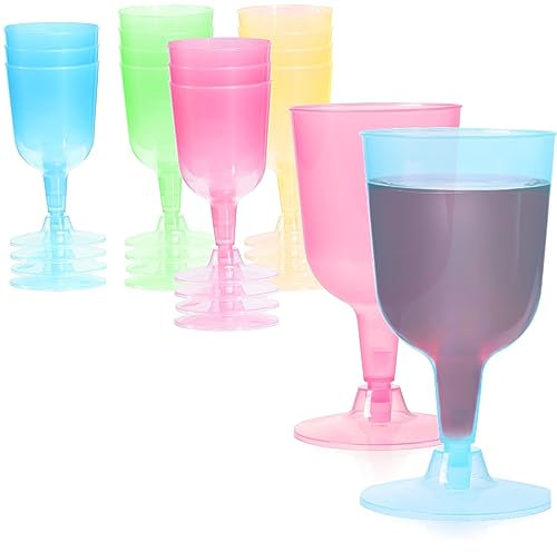 com-four® 16x Coppe vino riutilizzabili - bicchieri vino plastica multiuso - riutilizzabili e lavabili in lavastoviglie [la selezione varia]