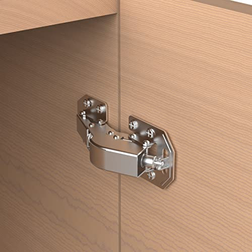 Chibery 10 Pack 90 Degree Soft Close Surface Mount Spring Hinges, Easy Installation No Pre-drilled, Noiseless Frameless Hidden Concealed Kitchen Cabinet Hinge for Cupboard Folded Replacement Hardware