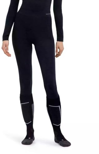 FALKE Women's Wool Tech. 3/4 Tights Base Layer Bottom, Thermal Breathable Quick Dry, Black (Black 3000), M, 1 Piece