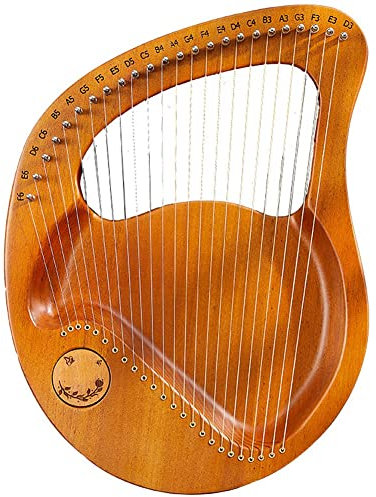 EIERFSKIOT Leier Harfe Leierharfe, 21-saitiges tragbares Mahagoni-Saiteninstrument für Anfänger, Kinder, Erwachsene(Color:A)