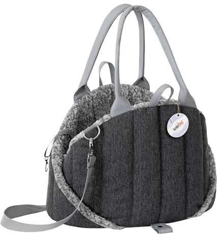 Hundetasche, Tragetuch, Tragetasche, Haustier, Transporttasche, Höhenverstellbar, Hundezubehör, Transportbox, Reise, 38x24x28 cm, Schwarz Inari