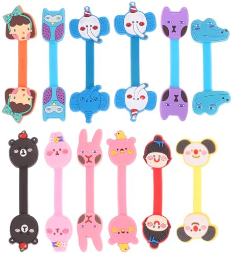 UPKOCH 12Pcs Magnetic Cable Holder Clips Cartoon Animal Wire Organiser for Earphone Cord USB Charging Cable Power Cord and Desktop Management