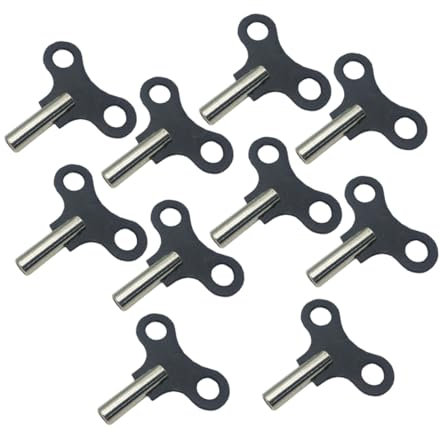 jojofuny 10 Stück Uhrenschlüssel aus Metall für Holzuhren Reparieren Aufziehen Silber