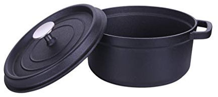 Cazuela de Hierro Fundido de 24 cm Olla de Sopa de vasija de Hierro Fundido 3,8 L 2-5 Personas Se Aplica a la Cocina Cocina de Gas, Cocina de inducción
