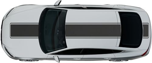 Kiwistar - Autoaufkleber Rallye Streifen - 20 x 400 cm - Dunkelgrau matt - selbstklebend - Viperstreifen für Auto, Motorhaube, Karosserie - Tuning Aufkleber Racing Deko