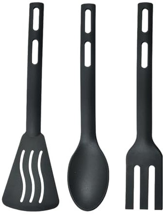 Batteria da cucina in nylon - pala, cucchiaio, forchetta per tagliatelle | Set di utensili da cucina portatili perfetti per viaggi e campeggio | gadget da cucina durevoli per cucinare