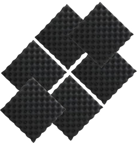 QUMIIRITY 6 Stück Selbstklebende Akustikpaneele 30x30x2cm aus Schwamm mit Schallabsorption und Schalldämmung für Wohnraum und Studio