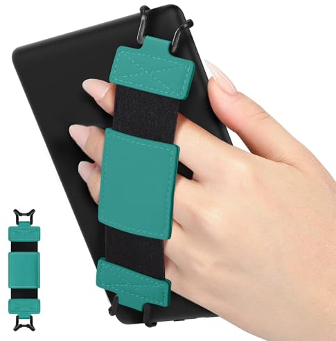 MoKo Weich Handschlaufe für 6 - 8 Kindle eReaders Fire Tablet - Kindle/Kobo/Voyaga/Lenovo/Sony E-Book Tablet Tablet, Hochelastisch Vielseitig Tablet Fingerhalterung Griff Halter, Jade Grün