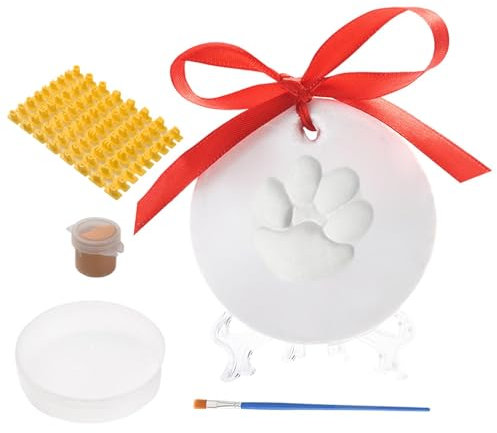Hundepfotenabdruck-Ornament-Set, lufttrocknendes Handabdruck-Set, Fußabdruck-Andenken-Set, Haustierpfotenabdruck-Dekoration, Hunde-Fußabdruck-Set, schafft dauerhafte Erinnerungen für Hunde,