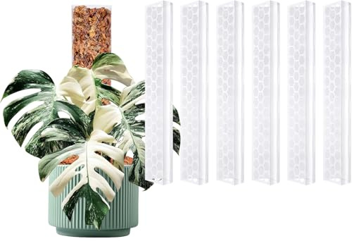 Kunststoff Moos Pole Set von 6 für Kletterpflanzen, 43cm Kunststoff Stapelpflanzenstütze, für Monstera & Indoor-Pflanzen mit verbesserter Stabilität konzipiert, schwarz
