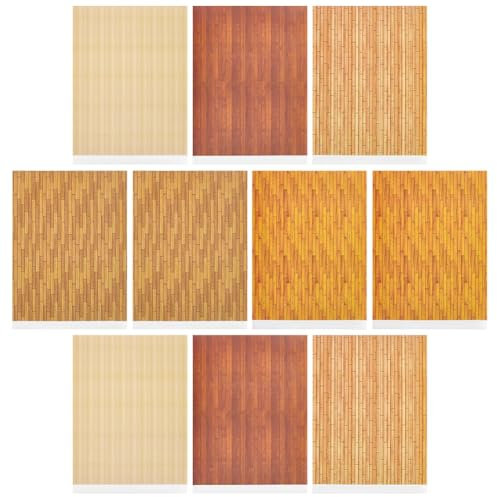 PH PandaHall 10pcs Dollhouse Flooring 1:12 Scale Miniatures Dollhouse Wallpaper Peel and Stick Rustic Self-Adhesive Flooring Paper for DIY Dollhouse Accessories, 5 Wood Style, 30x21cm