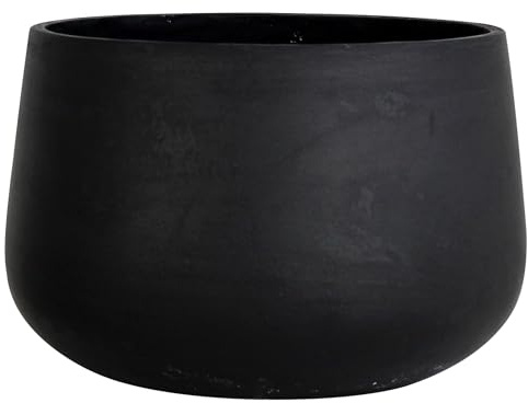 Olly & Rose Matt Black Fibretone Extra Large Plant Pot - XL Flower Pot Indoor Outdoor - 46 cm 18 inch