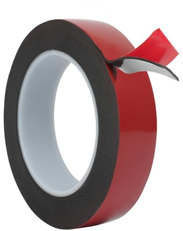 SANLI TAPE Doppelseitiges klebeband extra stark Hohe Viskosität 5m x 25mm | Hochtemperaturbeständig Wasserfest Multifunktionales Montageband klebestreifen für Wand, LED Streifen, Auto, Küche & Bad