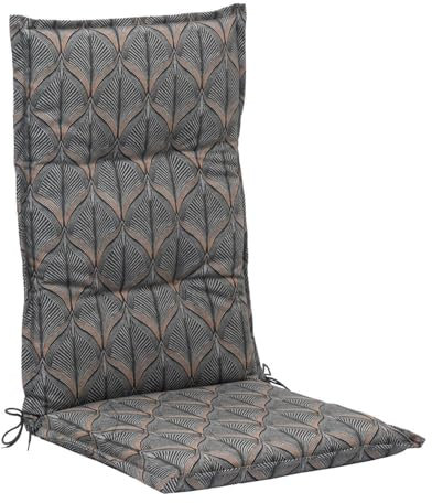 Generisch Gartenstuhlauflage - 50 x 120 cm - Grau - Baumwolle - Polyester - Hochlehner - mit Stehsaum