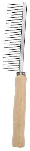 HAPINARY Kamm für Hunde aus Holz und Metall Runder Zinken für Sanfte Fellpflege Effektiver Entferner von Lose Haaren Ergonomisches Design für Bequeme Handhabung bei Tierpflege