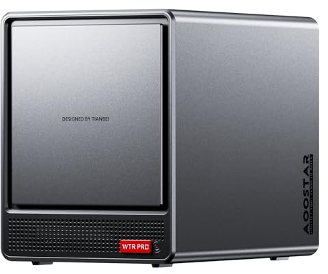 AOOSTAR WTR PRO AMD R7 5825U 4+2 Bays Desktop NAS Without RAM/SSD/OS,with 2*M.2 Slots, 2 * 2.5GB LAN，Supports 3-Screen 4K Display Home Sever/Mini Home Lab